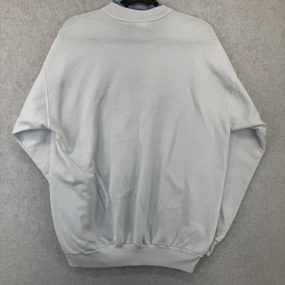 Vtg Top Stitch Large Christmas Holiday Snowflake Embroidered Sweatshirt White - Picture 5 of 9